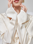 Elegant White Acetate Long Slit Dress