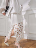 Elegant White Pleated Knit Midi Skirt