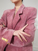 Charming Pink Textured Tweed Blazer