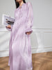 Lilac Shimmer Pleated Maxi Dress