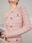 Blush Pink Shimmer Tweed Dress