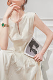 Elegant Off-White Socialite A-Line Dress