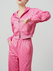 Spring Pink Hoodie & Floral Sweatpants Suit