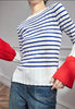 Retro Chic Pleated Striped Sweater