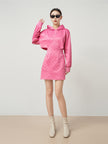 Chic Pink Hooded Backless Dress
