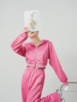 Spring Pink Hoodie & Floral Sweatpants Suit