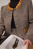 Amber Accented Houndstooth Tweed Set