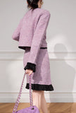 Lavender Tweed Skirt Set