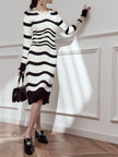French Chic Stripe Knit Sweater Dress