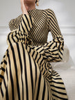 Elegant Chevron Striped Maxi Dress