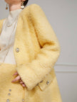 Canary Mellow Plush Jacket with Crystal Buttons