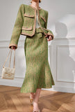 Spring Meadow Tweed Blazer and Skirt